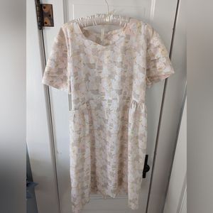 Vintage Handmade Plus Size 1940's Floral Grannycore Midi House Dress